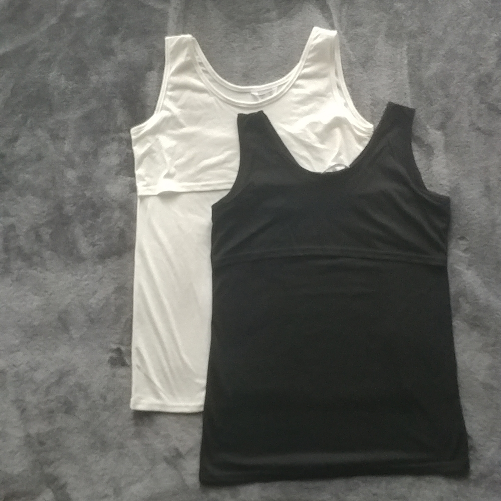 Black and White breastfeeding tops, Large